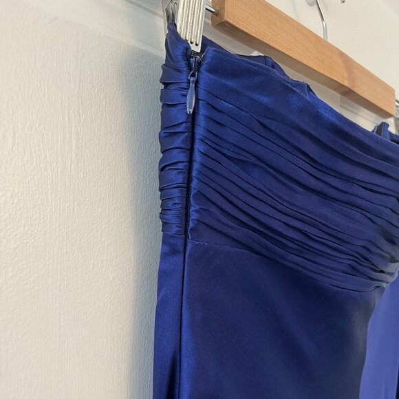 Laundry by Shelli Segal Navy Silk Strapless Gown - Picture 7 of 12